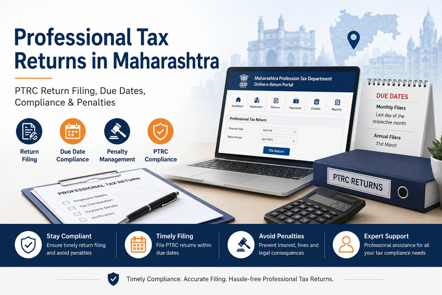 Professional Tax Returns in Maharashtra – PTRC Filing & Compliance Professional Tax Returns in Maharashtra – PTRC Filing & Compliance
